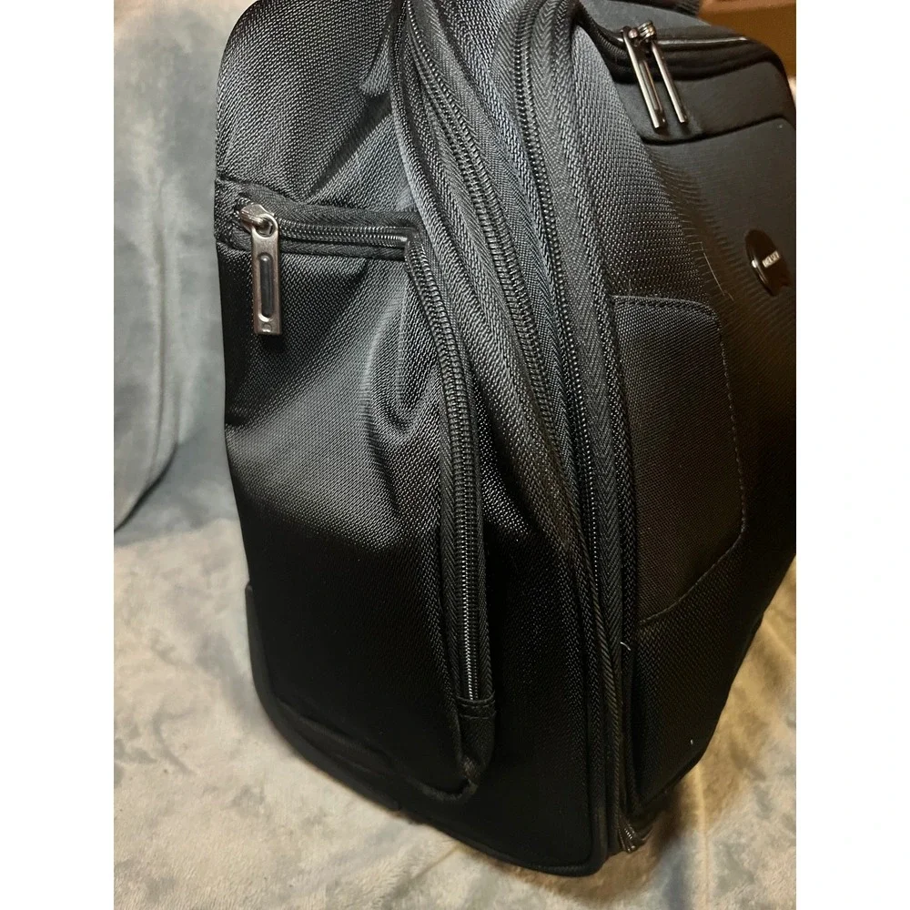Delsey Black Rolling Carry On Tote Bag Travel Luggage Organizer 15